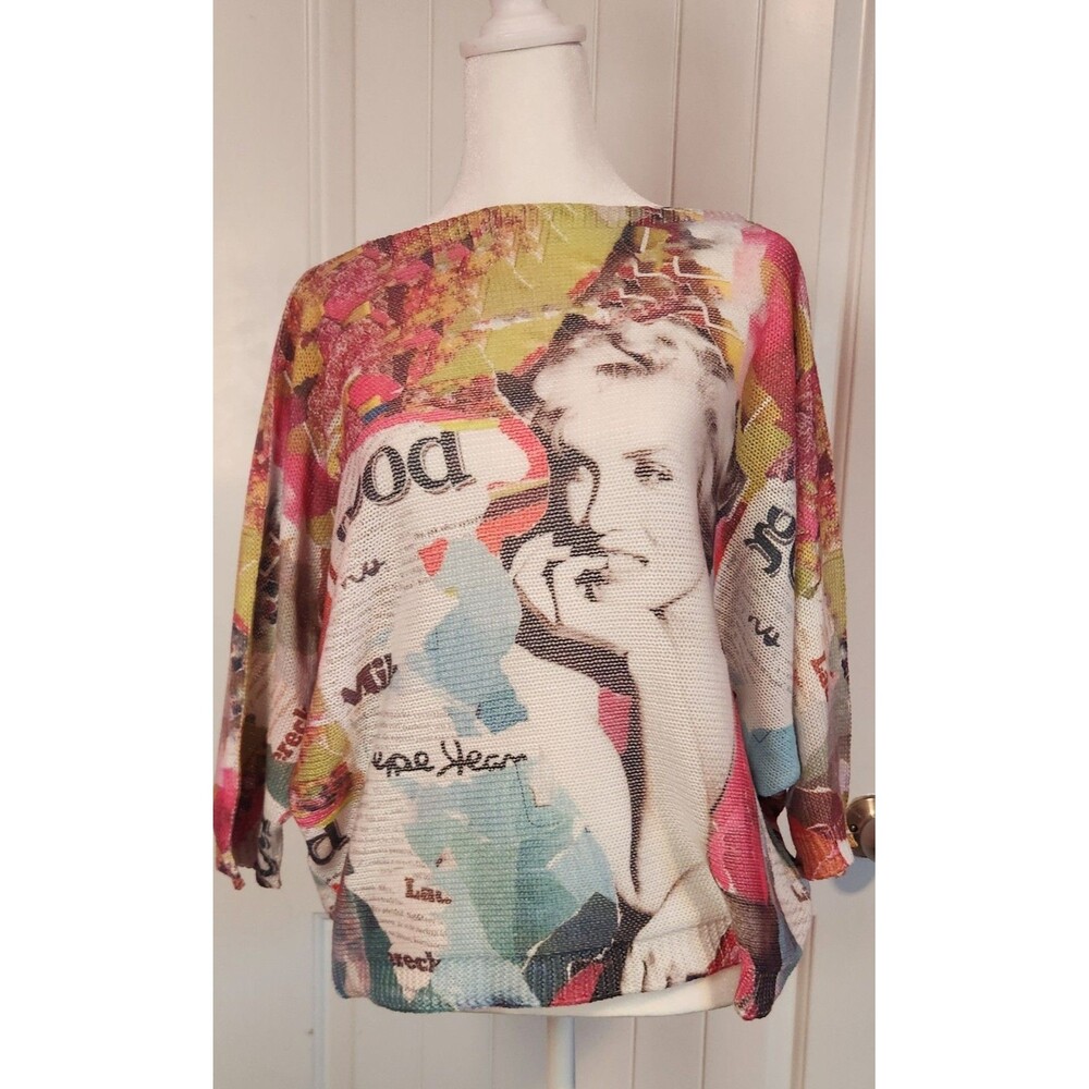 Marilyn Monroe Collage Style Print Women's Lightweight Sweater Dolman Sleeves